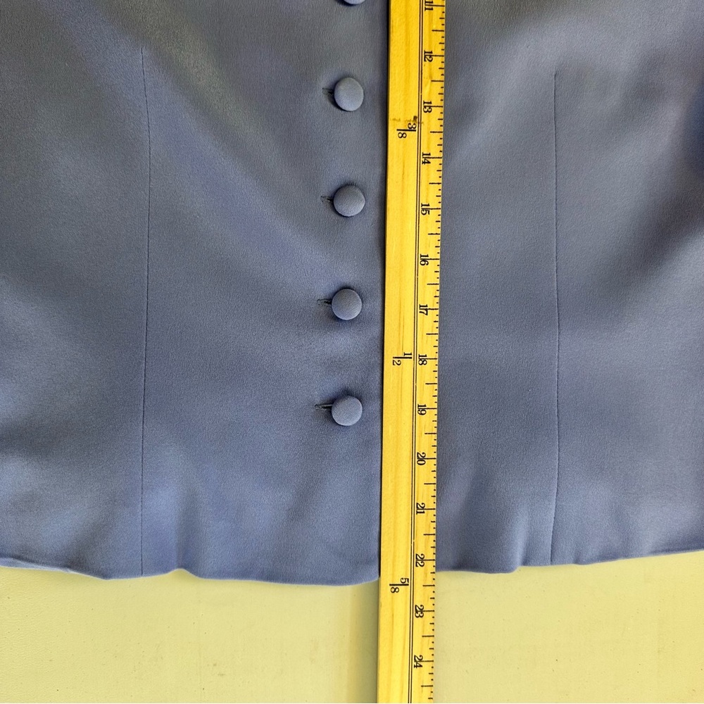 Maggy London 100% Silk 2-Piece Sz 12 Skirt Suit Periwinkle Lined MOB Formal - Picture 10 of 16